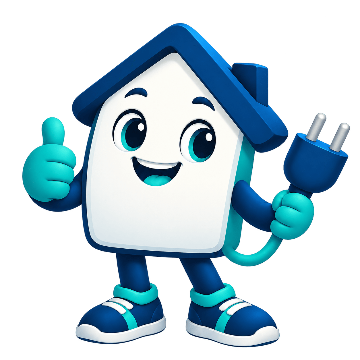 MyEnergySavings mascot, a friendly house character holding a plug